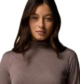 Remera Columbia Granite Point Ls de manga larga y cuello alto, color marrón con diseño texturizado en relieve y orificios para los pulgares en las mangas.