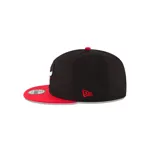 Gorra New Era 9Fifty de los Chicago Bulls, con visera plana y cierre snapback ajustable.