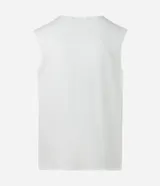 Musculosa masculina de tejido de punto texturizado color blanco, con escote redondo y corte regular.