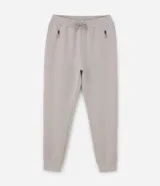 Pantalón jogger deportivo de hombre en color azul, con cintura elástica ajustable con cordón, bolsillos laterales con cierre de cremallera y bajo ajustado con puño elastizado.