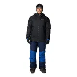 Campera técnica de invierno Columbia, color negro, con tecnología Omni-Heat y Omni-Tech. Cuenta con capucha ajustable, cierre frontal completo, bolsillos laterales con cremallera y bolsillo en el pecho con cierre sellado.