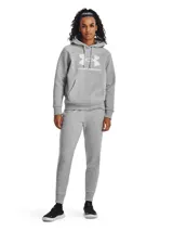 Buzo con capucha Under Armour, confeccionado en tejido polar de mezcla de algodón con interior cepillado. Presenta un diseño de corte estándar con bolsillo canguro delantero, puños y bajo acanalados, y el logo de la marca estampado en el frente.