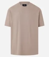 Remera color arena de corte relaxed, confeccionada en algodón texturizado.