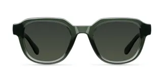 Lentes de sol cuadrados color verde oliva, con montura de bio-based G850 y patillas de propionato de celulosa. Lentes polarizadas alemanas con protección UV400, recubrimiento anti-scratch y superhydrophobic.