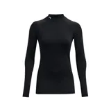 Remera Under Armour ColdGear Authentics Mockneck negra de manga larga con cuello alto y logo en el cuello.