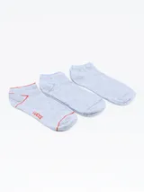 Pack de tres pares de medias tobilleras grises con detalles en color.