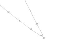 Collar de acero plateado con dije de acero y circonias.