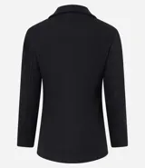 Saco alargado para damas, con cuello solapa, abotonado delantero, manga larga y bolsillos. Confeccionado en polivelour.