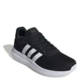 Championes Adidas Lite Racer 4.0 de color negro con las tres franjas características de la marca en blanco y suela de amortiguación Cloudfoam del mismo tono.