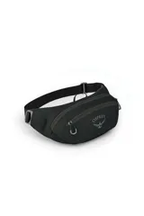 Riñonera Osprey modelo Daylite Waist color negro, con compartimento principal y bolsillo frontal con cierre. Incluye organizador interno de malla y clip para llaves, con correa ajustable.