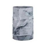 Cuello multifuncional Buff de microfibra elástica con estampado abstracto en tonos grises y blancos.