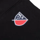 Canguro blanco con capucha y cordones ajustables. Estampado frontal con el escudo del Inter de Miami en negro y rosa.