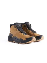 Bota de trekking Scandinavian color verde oliva y negro, con diseño de caña media, suela robusta con efecto salpicado y tecnología impermeable.