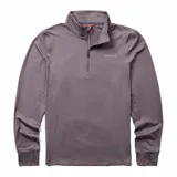 Buzo deportivo gris con cierre de un cuarto, de manga larga y calce regular.