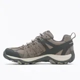 Championes de trekking Merrell modelo Accentor 3 WP, color marrón con detalles en gris oscuro. Diseño impermeable con parte superior de ante y malla, puntera protectora de goma y suela de alta tracción.
