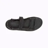 Sandalias de senderismo Merrell Huntington Sport, color negro, impermeables y de material sintético, con tiras ajustables de velcro y suela de goma adherente.