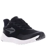 Championes deportivos Topper modelo Strong Pace III, color negro con suela blanca. Presentan capellada de malla transpirable con refuerzos sintéticos, cierre con cordones y tecnología de amortiguación en la entresuela.