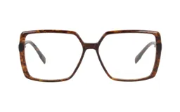 Lentes Demenego modelo 166/57, con armazón geométrico de carey en tonos marrones.