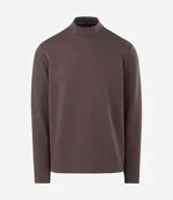 Remera térmica de manga larga Marfinno para hombre, en color marrón, con cuello alto tipo mock neck y diseño liso.