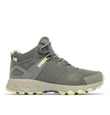 Bota de senderismo Columbia modelo Peakfreak Hera Mid, de corte medio, confeccionada en malla y gamuza sintética. Presenta tecnología impermeable OutDry, sistema de ajuste Navic Fit, mediasuela Techlite+ para amortiguación y suela Adapt Trax con tacos de 5 mm para tracción superior.