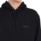 Buzo con capucha Vans Core Basic Pullover, de color negro, con bolsillo tipo canguro y parche con logo de la marca en el pecho.