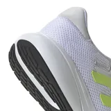 Championes de running Adidas Response Runner, color blanco con detalles en amarillo neón. Presentan una estructura de malla transpirable, cierre con cordones y mediasuela de EVA para mayor amortiguación.