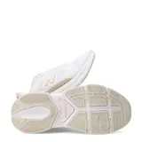 Championes New Balance CTLYST de mujer, color blanco con detalles en dorado y toques rosados en los pasadores. Presentan capellada de malla transpirable, entresuela gruesa de espuma DynaSoft y suela con refuerzos de goma.