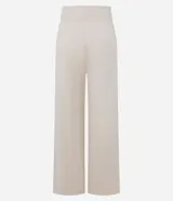 Pantalón recto de tricot con cintura elástica, confeccionado en mezcla de viscosa.