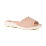 Sandalia casual Korium Confort Bora color piel, con diseño acolchado en la capellada y plantilla con textura.