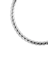 Pulsera de eslabones plateados, con cierre de mosquetón.