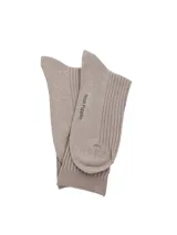 Medias de caña media con textura acanalada de lurex color beige, de la marca Hush Puppies.