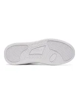Championes de mujer Under Armour UA W Tempo, de color blanco, con diseño inspirado en el baloncesto, parte superior de piel suave y suela tipo cupsole.
