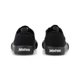 Zapatillas urbanas John Foos modelo 182 Original, de lona color negro, con forro de algodón, plantilla extraíble de caucho moldeado, cordones de algodón, ojalillera de aluminio y suela de caucho vulcanizado.