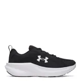 Championes de running Under Armour modelo Assert 11, color negro con entresuela blanca y logo de la marca en blanco en el lateral.