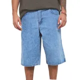Bermuda Quiksilver modelo Free, color celeste, confeccionada en denim con diseño holgado.