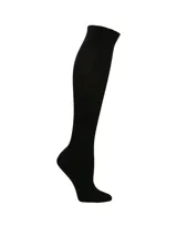 Medias largas de caña alta color negro, con diseño acanalado especial para botas, confeccionadas en mezcla de bambú y spandex.