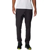 Pantalón técnico de senderismo color gris oscuro, con tecnología de repelencia al agua y protección solar. Presenta cintura con elástico parcial, bolsillos laterales y bolsillo de seguridad con cierre.