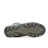 Bota de trekking Merrell modelo Crosslander 3 Mid WP, color marrón con detalles en negro y naranja. Confeccionada con membrana impermeable, malla transpirable y puntera protectora. Cuenta con suela de goma adherente y sistema de amortiguación Air Cushion en el talón.