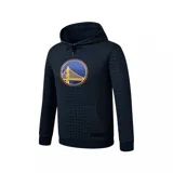 Canguro azul marino con textura de piel de serpiente y logo de los Golden State Warriors estampado en el pecho.