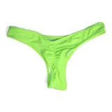 Bombacha de bikini colaless para mujer, de diseño plisado en la parte trasera y tiro bajo, disponible en varios colores.