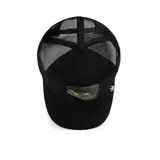 Gorra de camionero negra con parche bordado de un cocodrilo y la frase "Oh Snap".