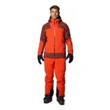 Campera técnica de esquí Columbia Titanium, con diseño bicolor en naranja y bordó. Cuenta con capucha ajustable compatible con casco, cierre frontal bidireccional, ventilación en axilas, faldón antipolvo y múltiples bolsillos funcionales.