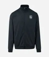 Saco deportivo Get Over de cuello alto con cierre frontal por cremallera. Presenta diseño en color bordó con rayas laterales contrastantes en los hombros y mangas, puños y bajo con acabado en rib, y estampa localizada en el pecho.