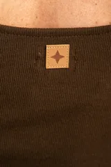 Top musculosa negro de algodón peinado con elastano, de calce ajustado y escote redondo.