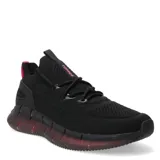 Championes deportivos Topper modelo Styl, de color negro con detalles en fucsia. Presentan una capellada de tejido técnico transpirable y una suela con tecnología de amortiguación segmentada en tono degradado oscuro.