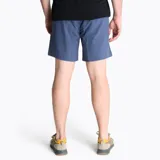 Short deportivo azul con cintura elástica ancha, calzoncillo interior y bolsillos funcionales.