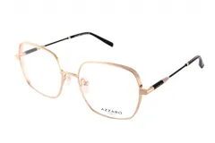 Armazón de anteojos Azzaro, modelo 30411, con forma geométrica y marco dorado.