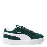 Championes urbanos Puma modelo Park Life Style Easy SD, color verde oscuro con detalles en blanco. Confeccionados en gamuza, presentan el logo de la marca en el lateral y una suela de goma blanca.