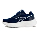 Championes de running Diadora modelo Glace, color azul marino con suela blanca. Presentan un diseño de malla transpirable, cordones al tono y el logo de la marca en el lateral.