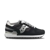 Championes Saucony Shadow Original de mujer, color negro con detalles en plateado y suela blanca.
